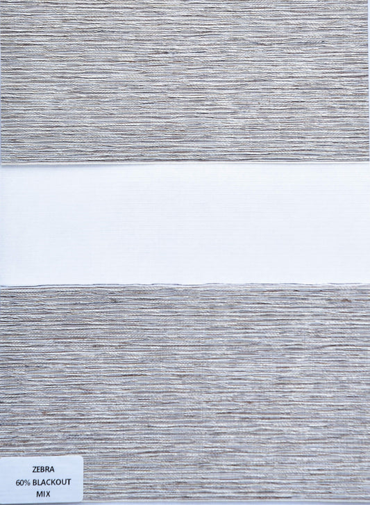 Roller Shades - Zebra 60% Blackout Mix