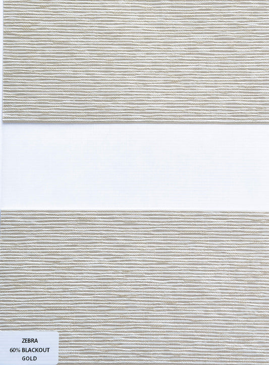 Roller Shades - Zebra 60% Blackout Gold