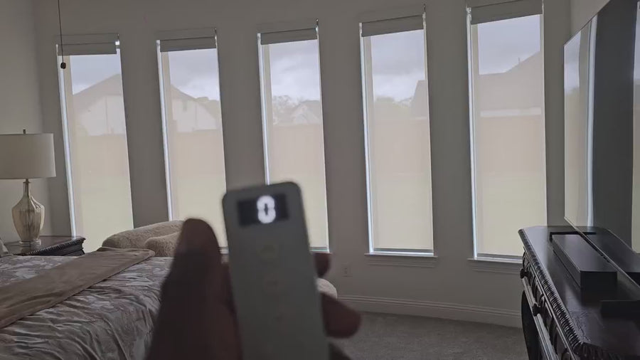 Dual shades featuring a blackout shade and a 5% privacy solar screen.